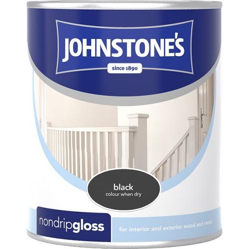 Johnstone’s Non Drip Gloss Paint for Wood and Metal Black 250 ml